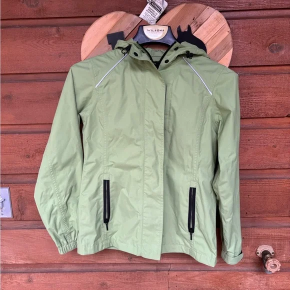 Eddie Bauer Women's Light Green Raincoat - Picture 3 of 6